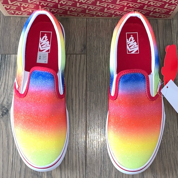 Vans rainbow glitter slip on shoes sneakers - Picture 6 of 8